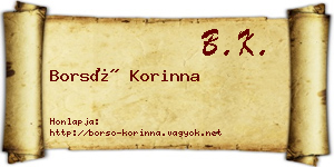 Borsó Korinna névjegykártya